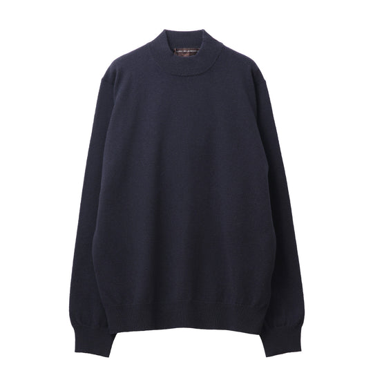 ウールカシミヤ モックネック ニット ネイビー