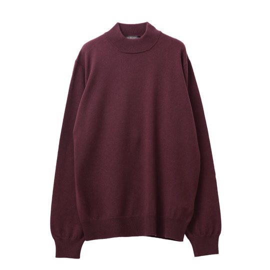 ウールカシミヤ モックネック ニット ワイン