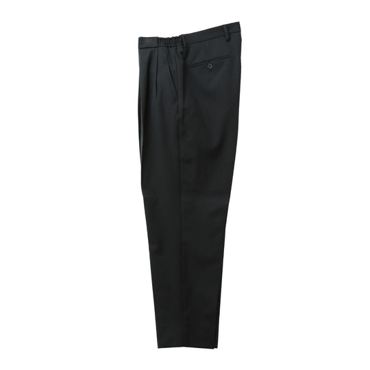 26SS PORTOBELLO サマーウール ツープリーツ ワイドテーパード パンツ ブラック