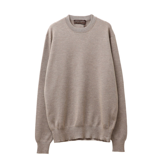 カシミヤシルク クルーネック ニット グレージュ