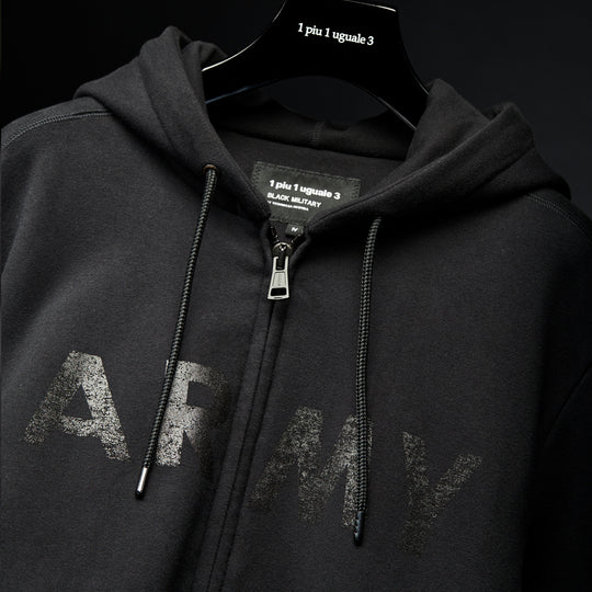 第26弾 VINTAGE LOGO ARMY SWEAT ZIP PARKA ブラック×ブラック