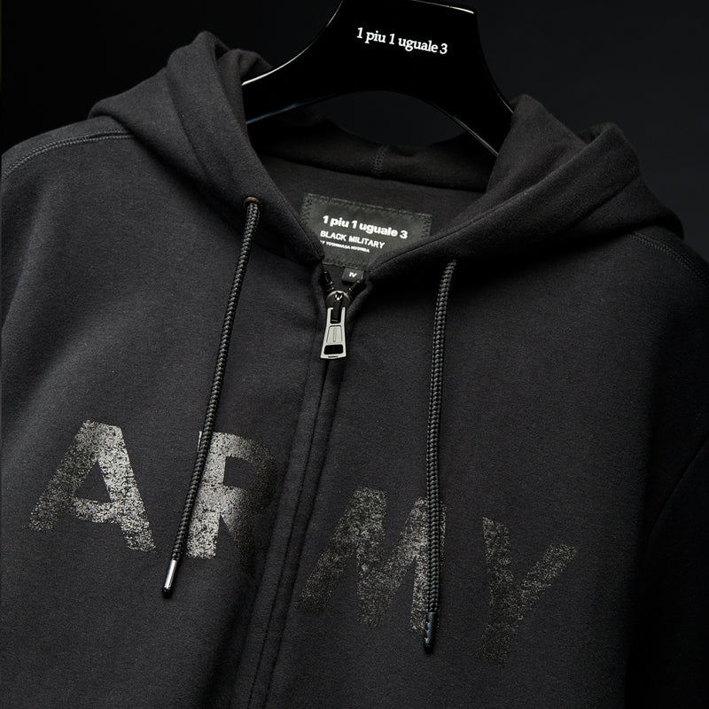 第26弾 VINTAGE LOGO ARMY SWEAT ZIP PARKA ブラック×ブラック
