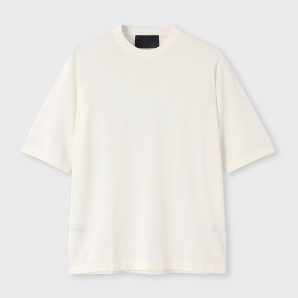 フレンチリビエラ ニットTシャツ ホワイト