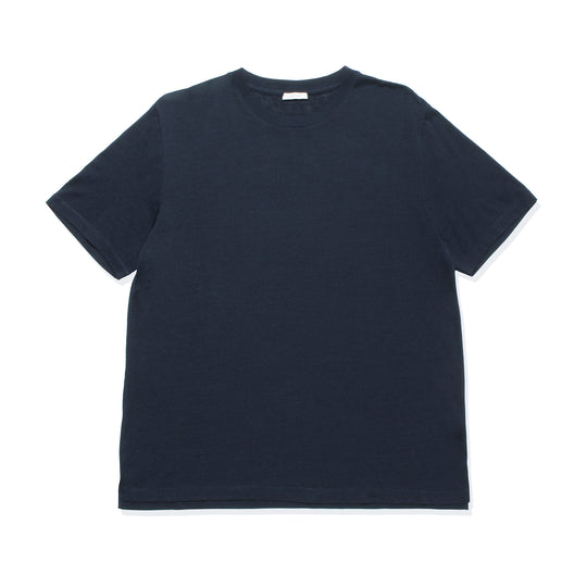 ウォッシャブルシルク クルーネックTシャツ ネイビー