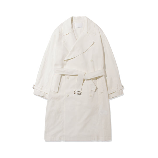 トレンチコート コットンリネン ホワイト