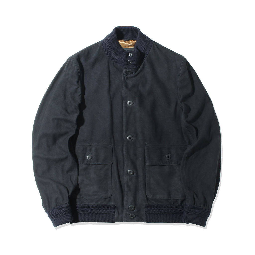 スエードドライビングブルゾン ネイビー – MINIMAL WARDROBE