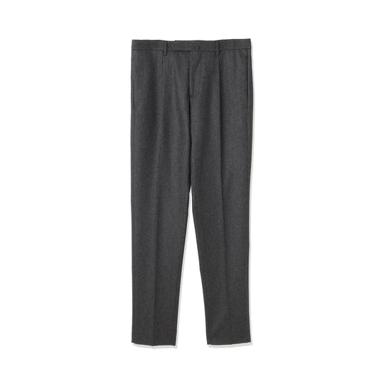 ARECHI ウールカシミヤナイロンストレッチ 1プリーツテーパードパンツ チャコールグレー