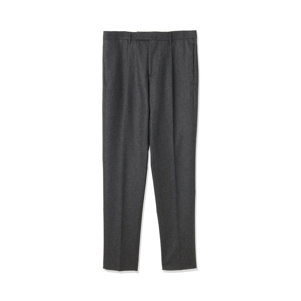 ARECHI ウールカシミヤナイロンストレッチ 1プリーツテーパードパンツ チャコールグレー