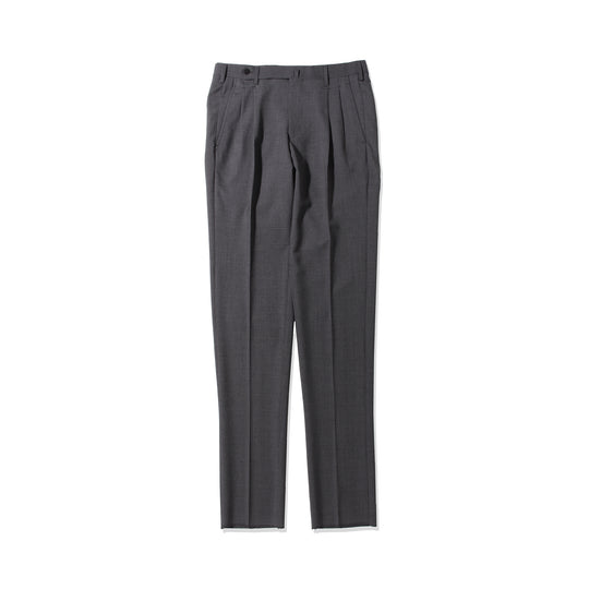 干場別注 2プリーツ　ウールパンツ チャコールグレー
