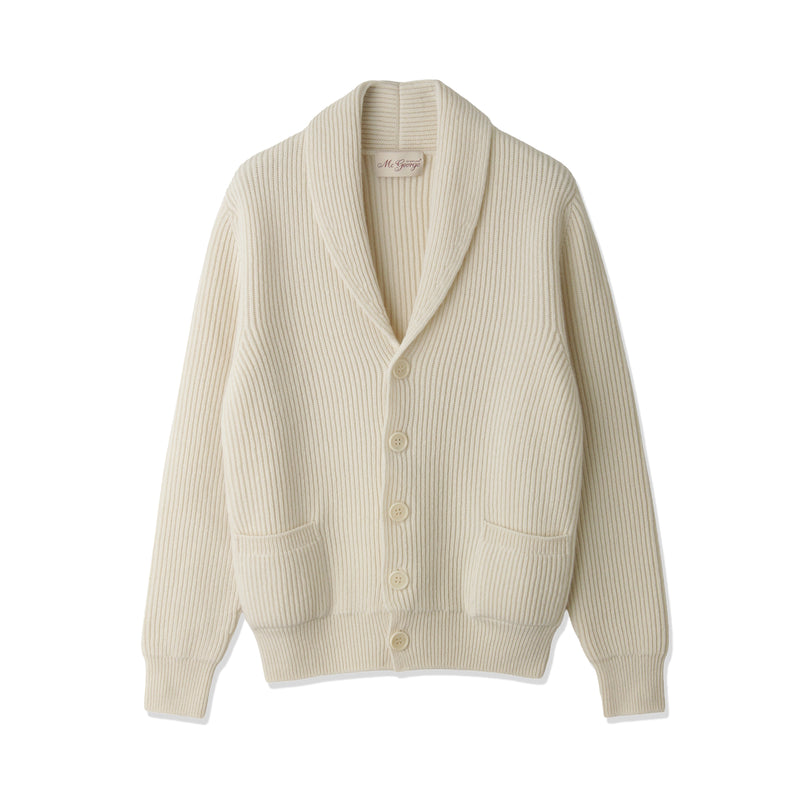 Mc George ショールカーディガン イングリッシュリブ シングルブレス