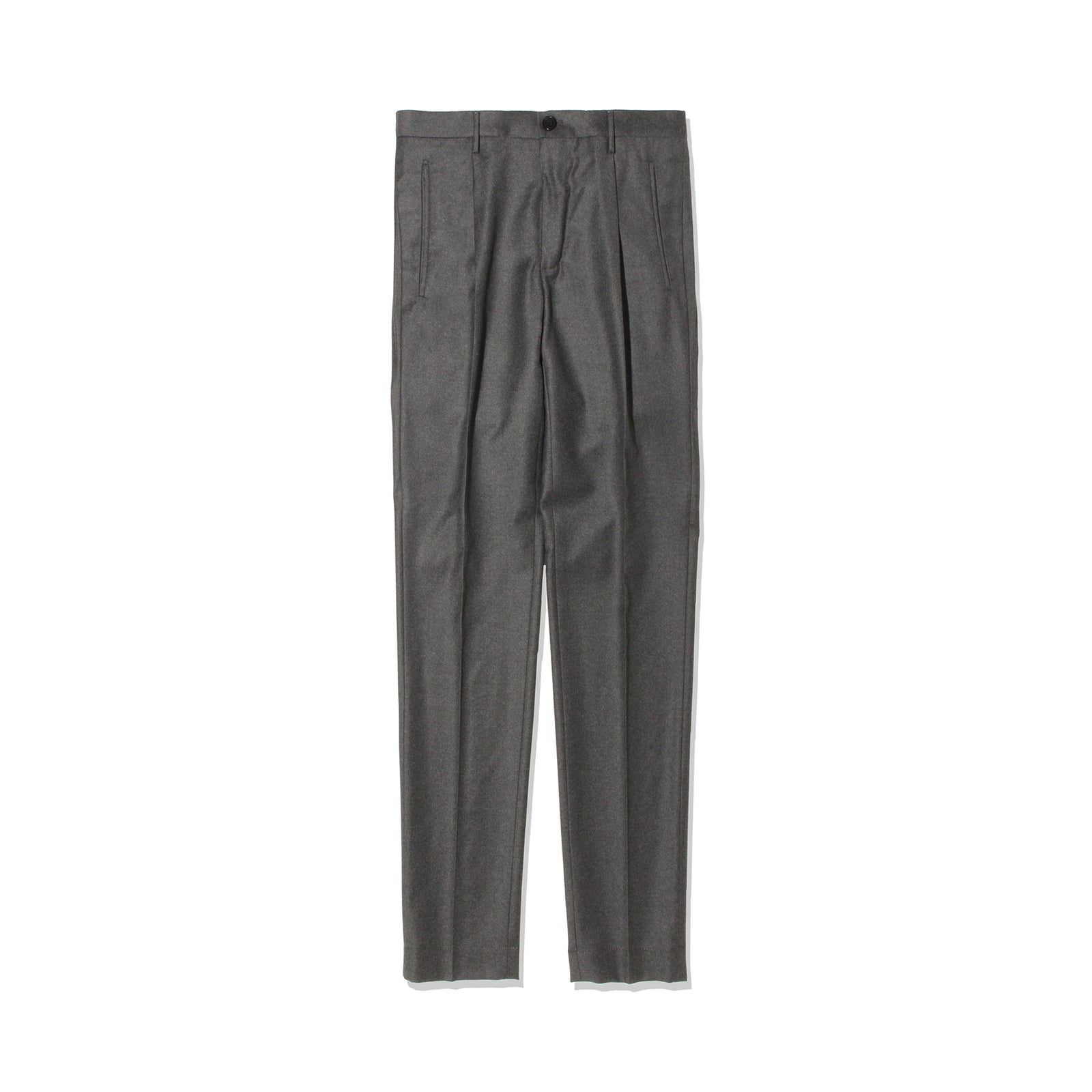 テーパードフィット1プリーツパンツ ミディアムグレー – MINIMAL