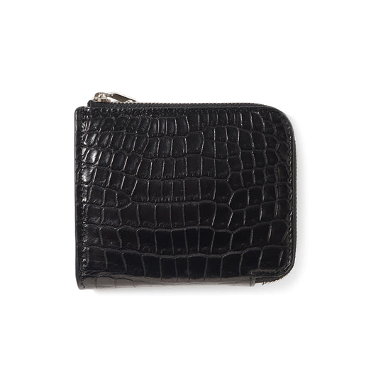 クロコダイル L字ジップウォレット ブラック
