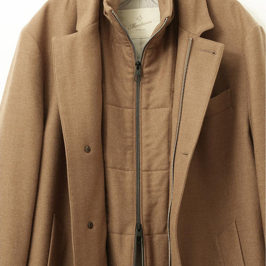 超絶コラボ 干場×BEAMS×菅原靴店×Gente di Mare 4社別注 ニュースポルベリーノコート キャメル