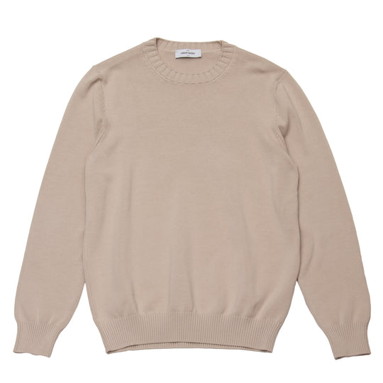 8G ソフトコットン リブ クルーネック L/SLV ベージュ