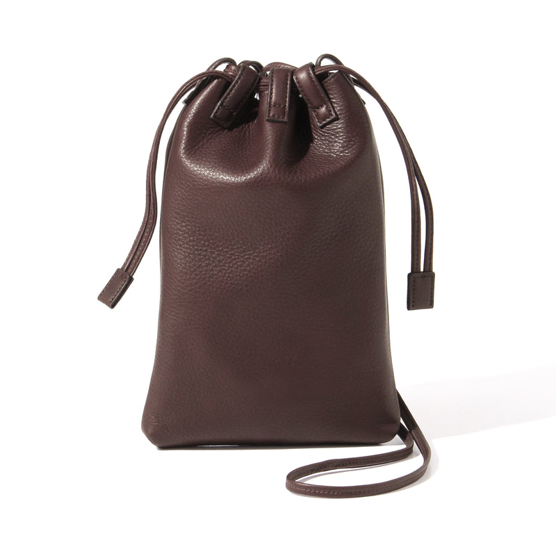 干場別注】Coulisse 巾着袋 サドルレザー ブラウン – MINIMAL WARDROBE