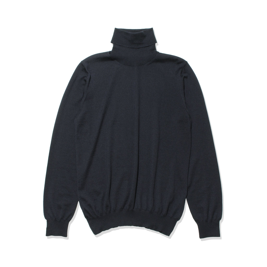 カシミアシルクタートルネックニット ネイビー – MINIMAL WARDROBE
