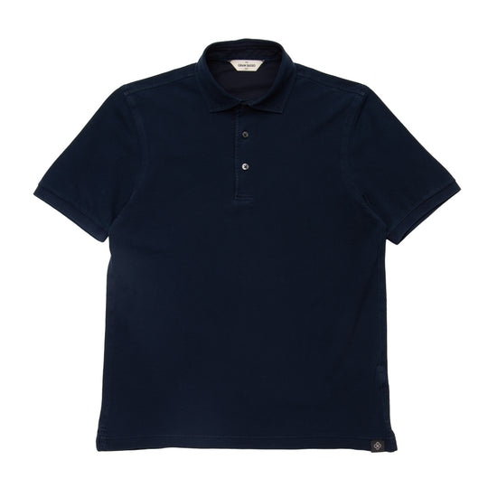 鹿の子 製品染め ポロシャツ S/SLV ネイビー