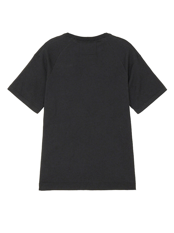 超長綿　16g　S/S　天竺ニット<br>ブラック