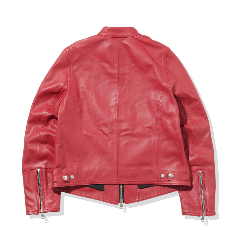 【受注期間終了】<br><small>H DONNA（レディースモデル）</small><br>シングルライダースジャケット ナッパレザー レッド