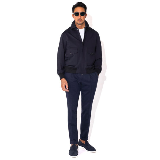 Duplex Cotton Jersey トラベル A-2 フライトジャケット コスモネイビー
