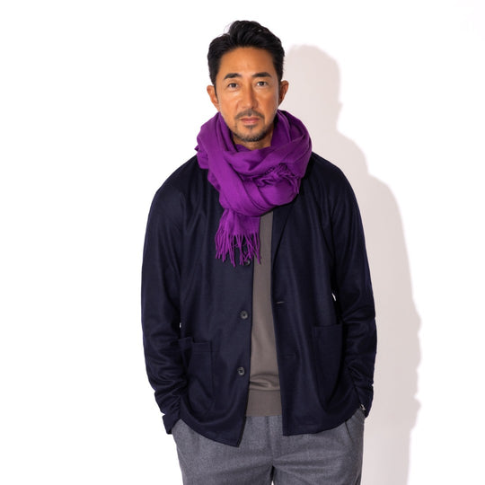 【干場別注カラー】100%シルクストール パープル TESSITURA DI NOVARA製(Ermenegildo Zegnaグループ)