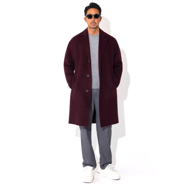 25AW 干場別注シングルチェスターコート（CASSANO）ワイン