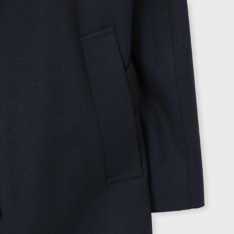 ウールフランネル コート / クルーズ ネイビー