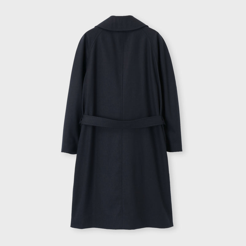 ウールフランネル コート / クルーズ ネイビー