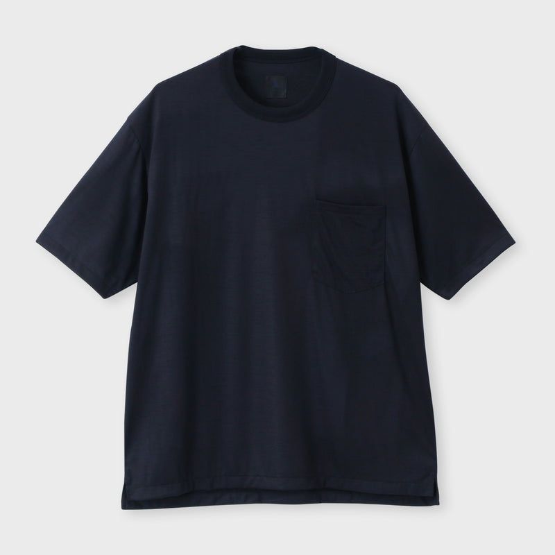 ウール天竺 Tシャツ / ムルト ネイビー