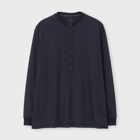 ウール天竺 長袖Tシャツ / サント ネイビー