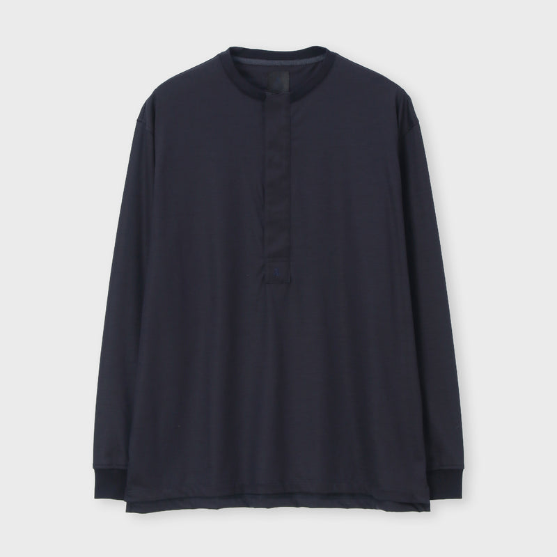 ウール天竺 長袖Tシャツ / サント ネイビー