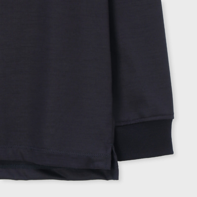 ウール天竺 長袖Tシャツ / サント ネイビー