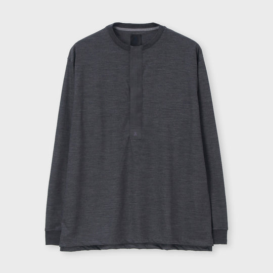 ウール天竺 長袖Tシャツ / サント グレー