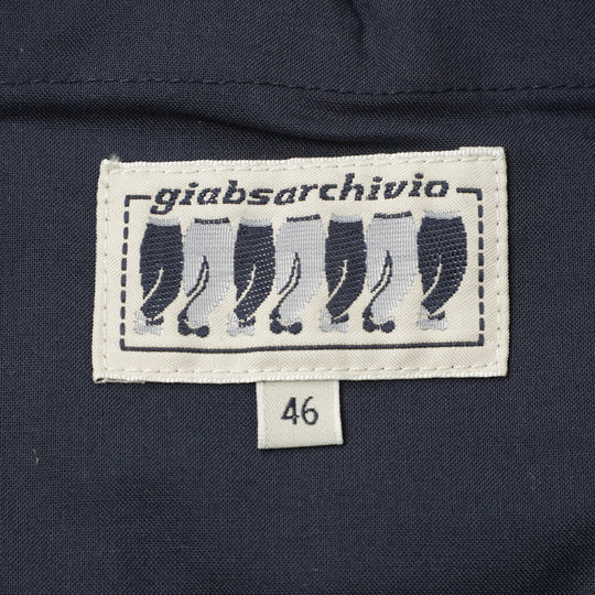 【干場義雅×菅原靴店 コラボ別注モデル】【国内2店舗限定販売】 giabsarchivio ジャブスアルキヴィオ MSH/R3 前後永久クリース ウールパンツ A7072U ネイビー
