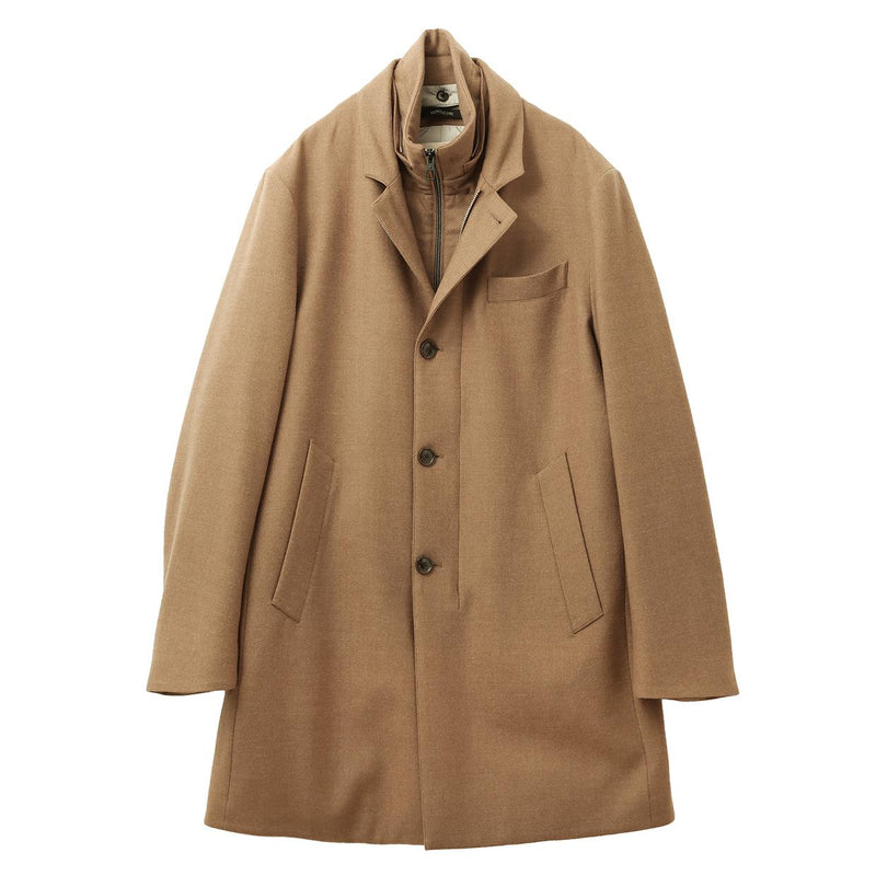 超絶コラボ 干場×BEAMS×菅原靴店×Gente di Mare 4社別注 ニュースポルベリーノコート キャメル