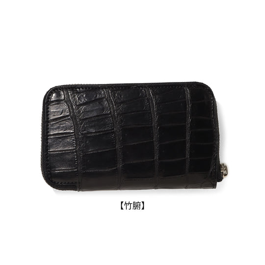 クロコダイル ミッドジップウォレット ブラック