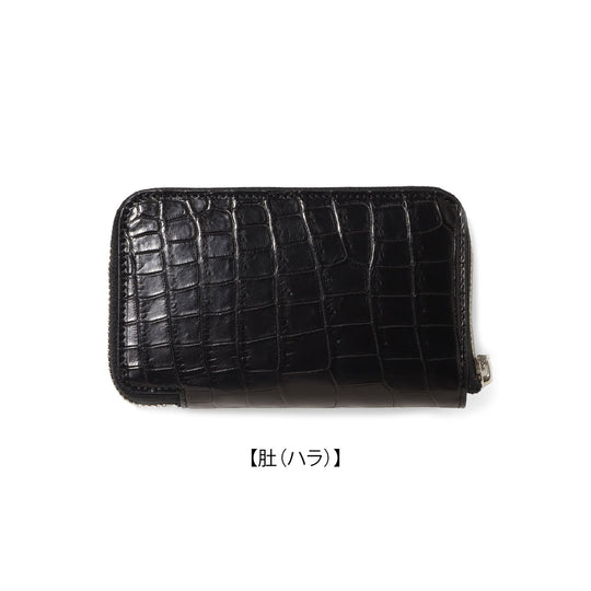 クロコダイル ミッドジップウォレット ブラック