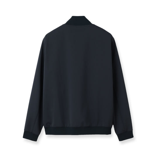 マットツイストスタンドカラー ジップアップジャケット ネイビー