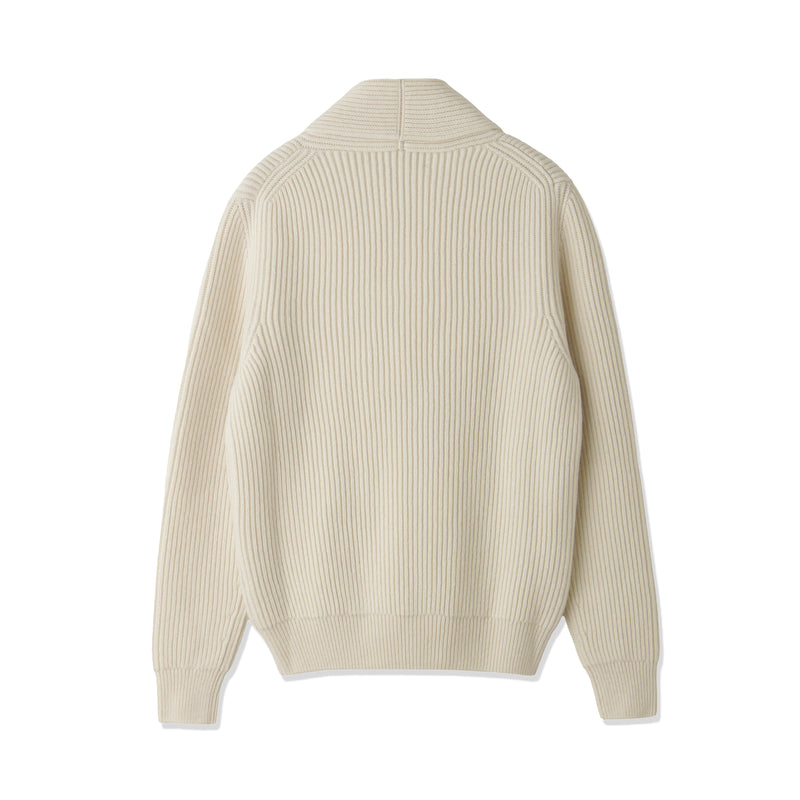 ショールカーディガン イングリッシュリブ ダブルブレステッド
