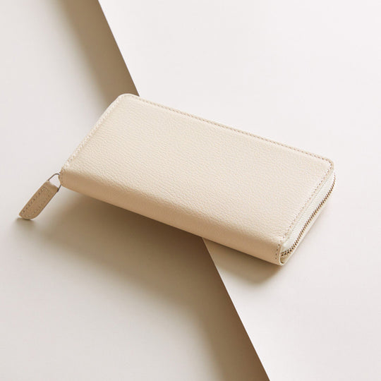 Mini Round Zip Long Wallet 長財布 409 オフホワイト