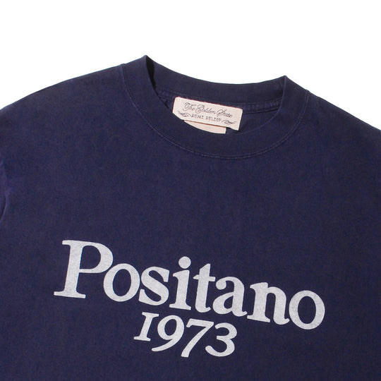 【MMW限定】【干場別注】LW加工20/-天竺T（Positano1973) ネイビー