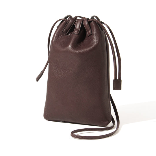 【干場別注】Coulisse 巾着袋 サドルレザー ブラウン