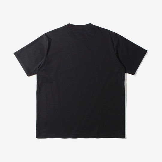 037_WW シルケットクルーネック ベーシックTシャツ ブラック