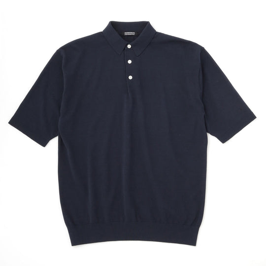 【干場義雅×DRESSTERIOR】ニットポロシャツ ネイビー