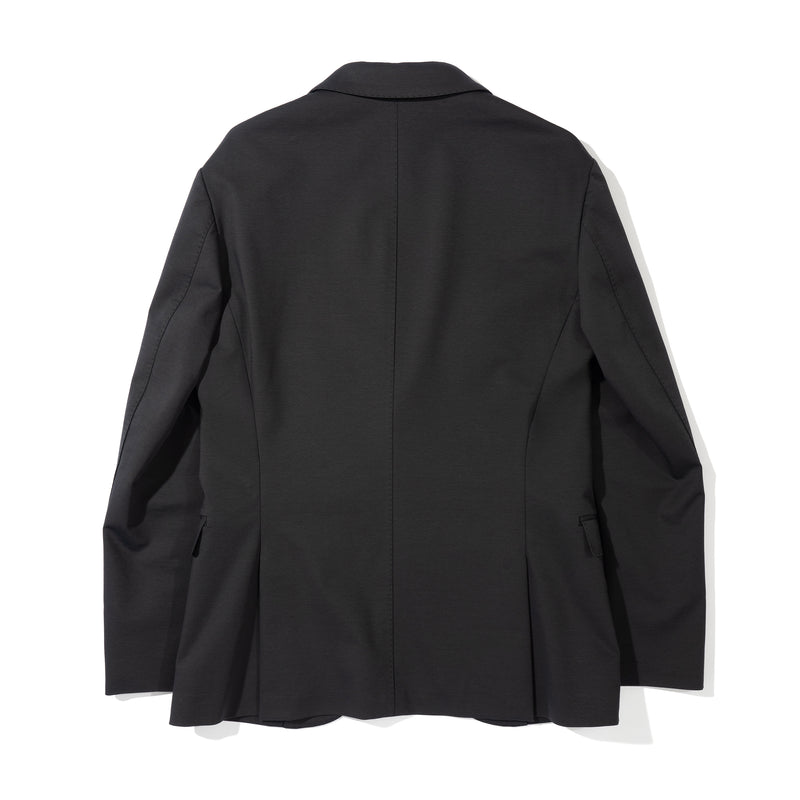 Duplex Cotton Jersey シングル2Bピークド・トラベルジャケット グラファイトグレー