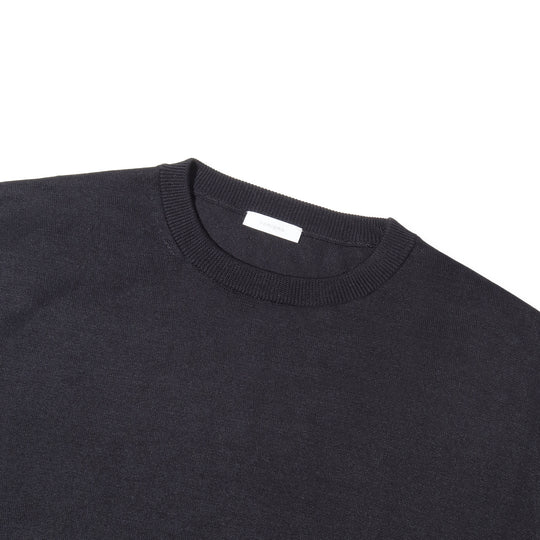 14ゲージウォッシャブルシルク ニットTシャツ ブラック