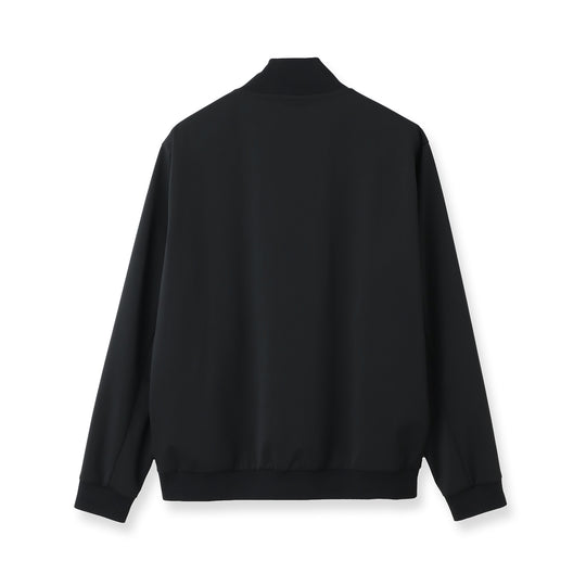 マットツイストスタンドカラー ジップアップジャケット ブラック