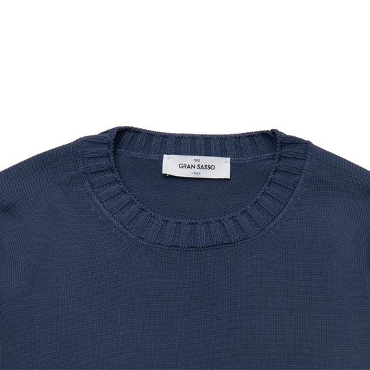 8G ソフトコットン リブ クルーネック L/SLV ネイビー