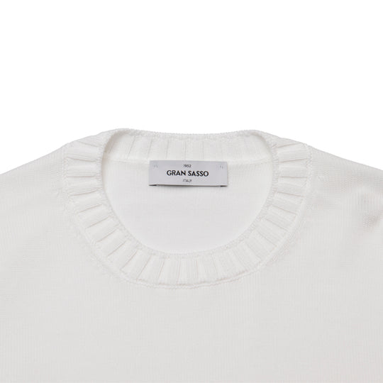 8G ソフトコットン リブ クルーネック L/SLV ホワイト