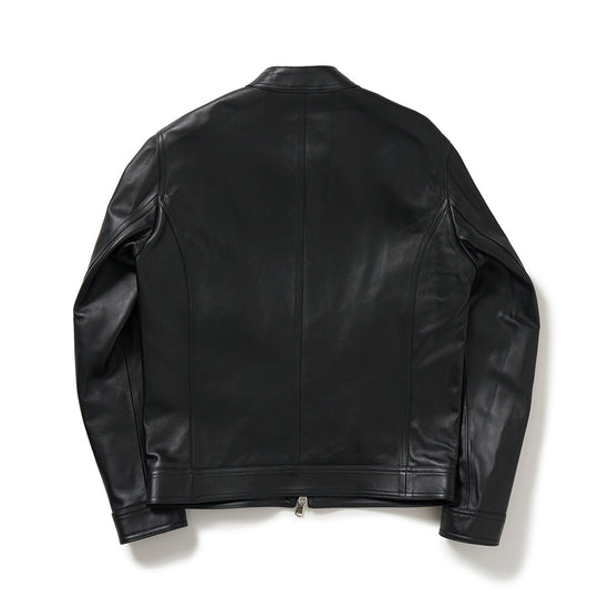 H CLASSICA シルバーZIP ナッパチェラータ ラムレザーライダース / ブラック